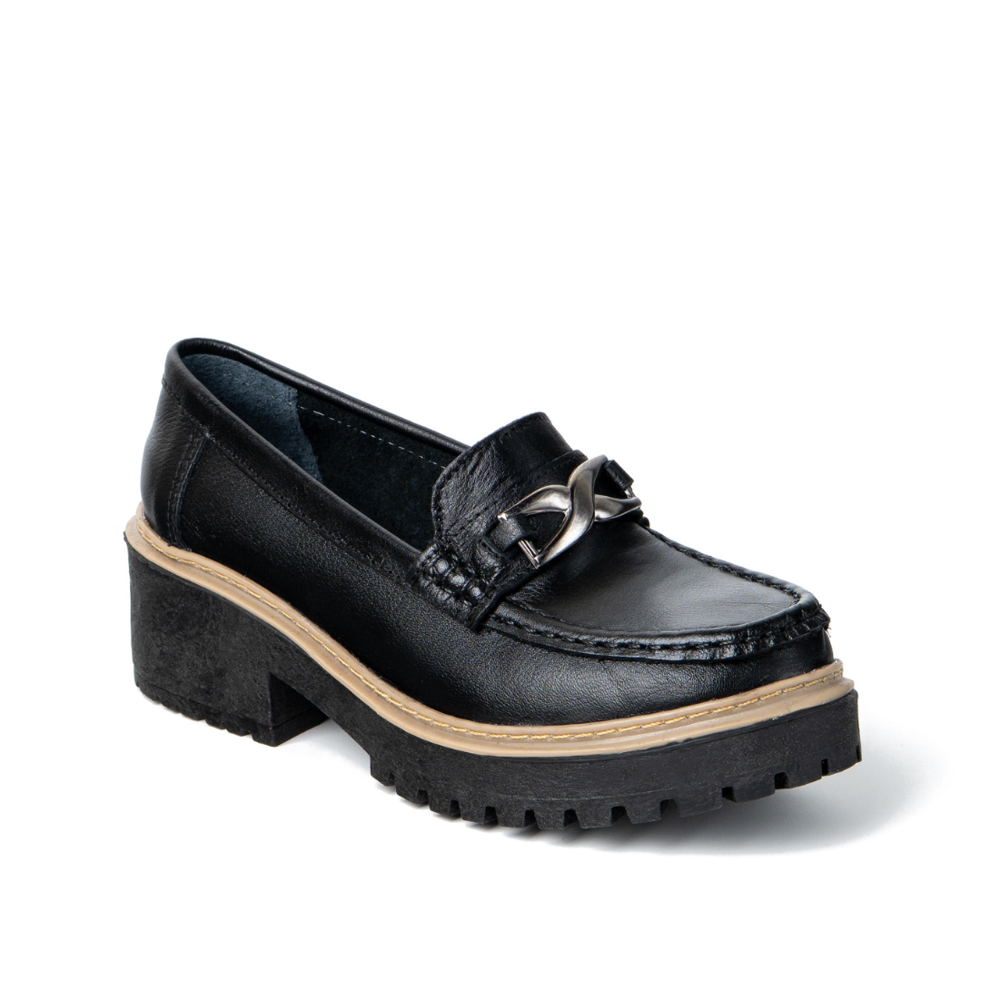 MOCASIN CUERO NEGRO