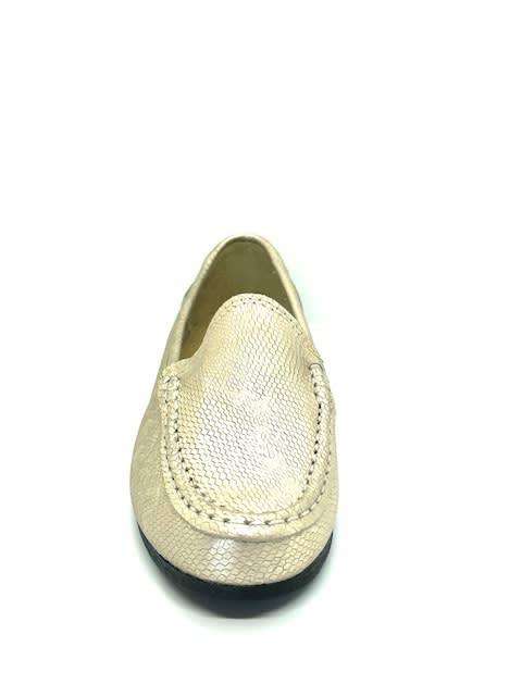 MOCASIN CUERO METALIZADO BRONCE ART 218 - Mocasines