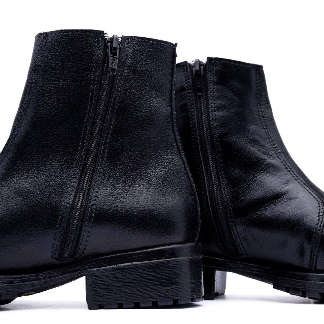 Botin Cuero Negro Art 019