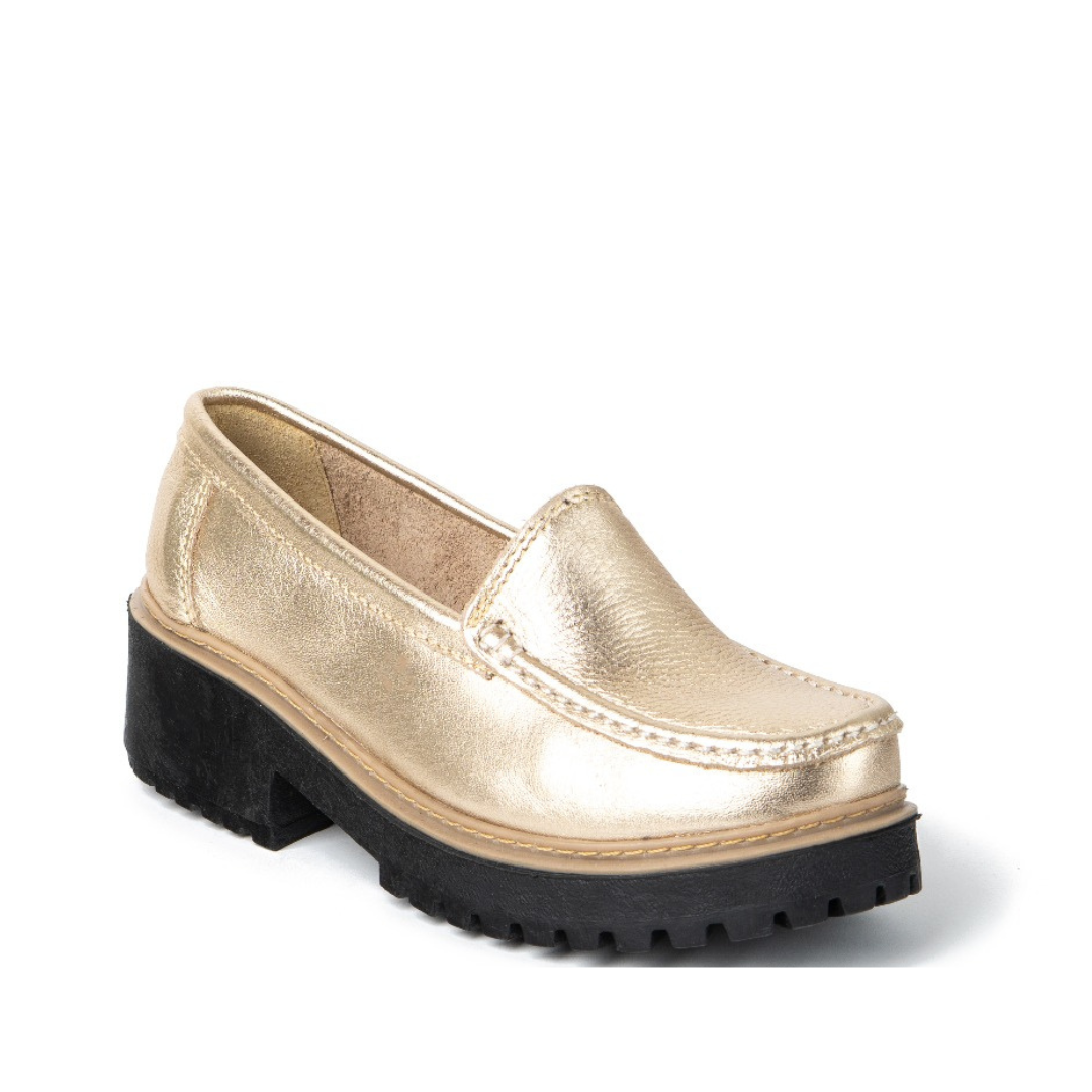 Mocasín Cuero Dorado