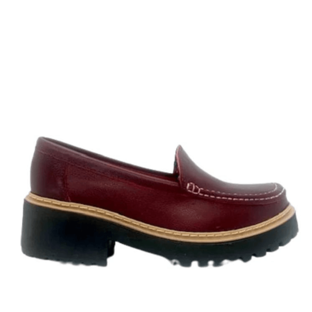 Mocasín Cuero Burdeo