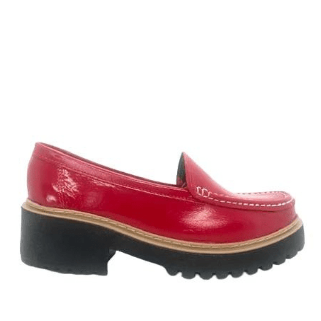 Mocasin cuero charol rojo art 063 - Mocasines