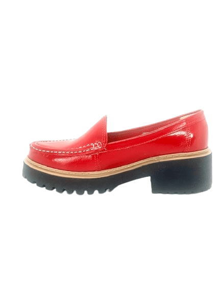 Mocasin cuero charol rojo art 063 - Mocasines
