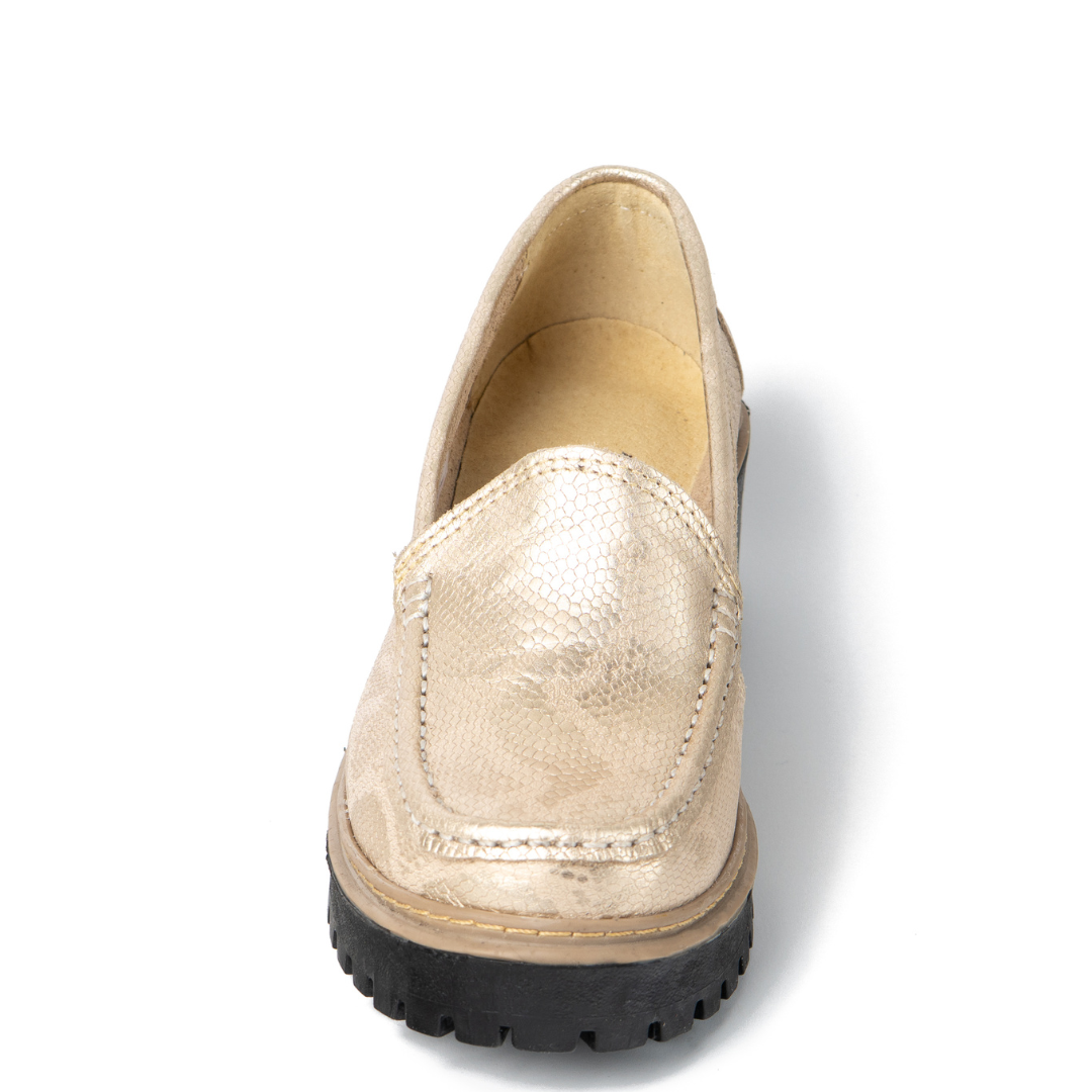 Mocasín Cuero Metalizado