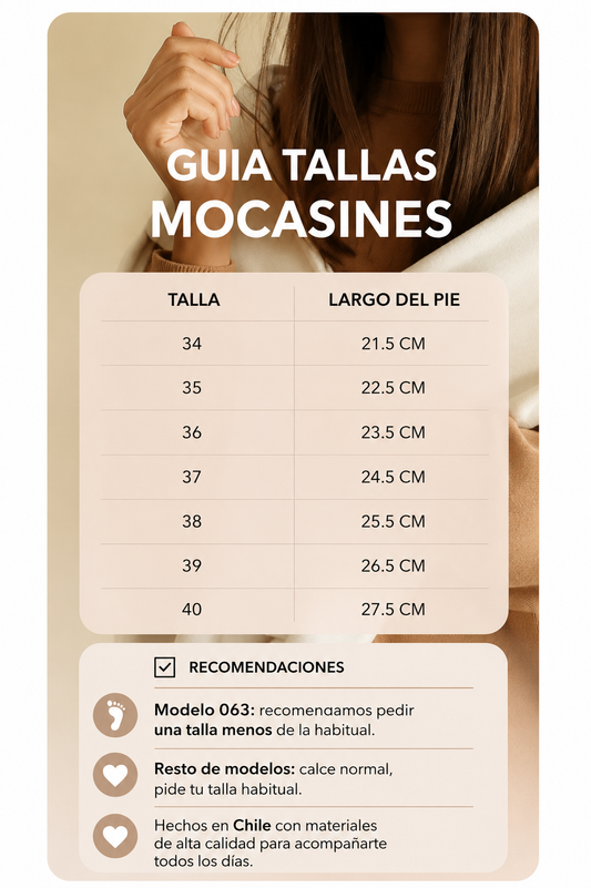 Guía de tallas: cómo elegir el mocasín perfecto