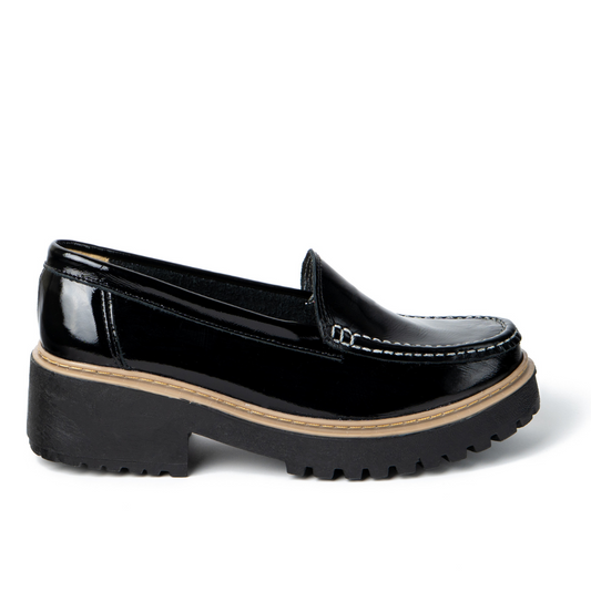 MOCASIN CUERO CHAROL NEGRO ART 063