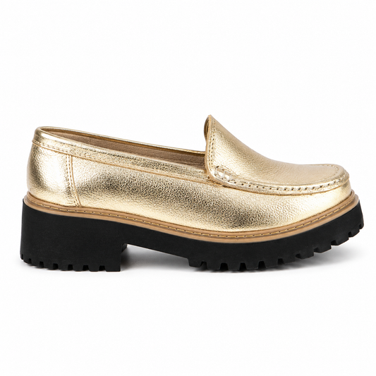 MOCASIN CUERO  DORADO ART 063
