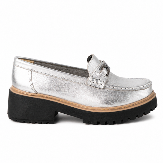MOCASIN CUERO PLATA ART 073