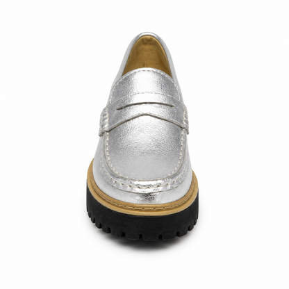 MOCASIN CUERO PLATA ART 074