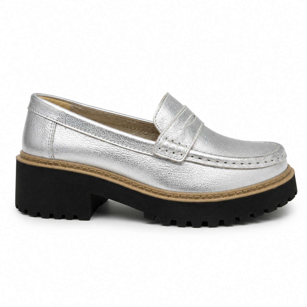 MOCASIN CUERO PLATA ART 074