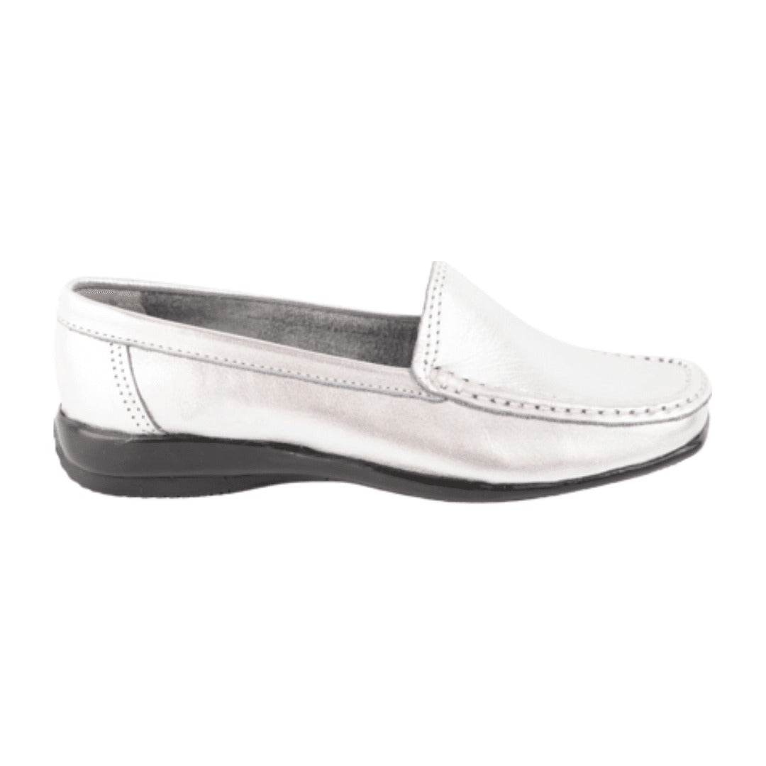 Mocasin Cuero Plata Art 059