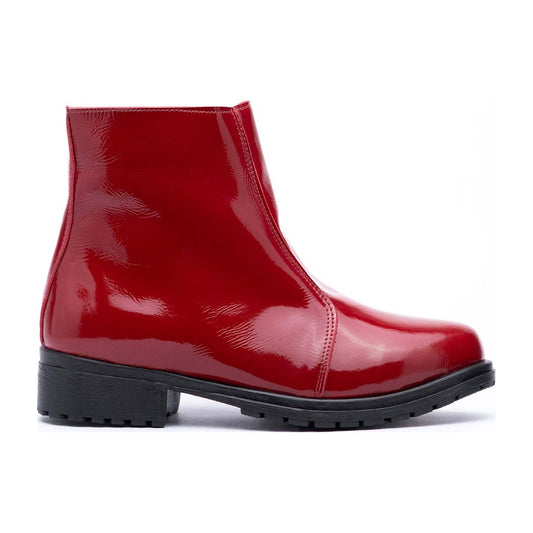 Botin Cuero Charol Rojo Art 019