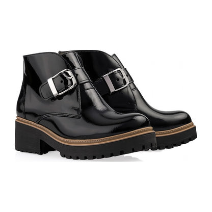 Botin Cuero Charol Negro 203