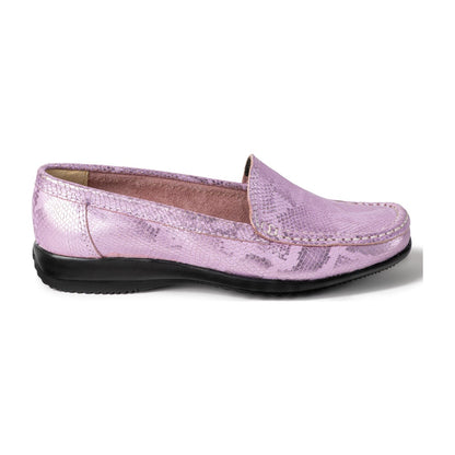 Mocasin Cuero Metalizado Rosa Art 059
