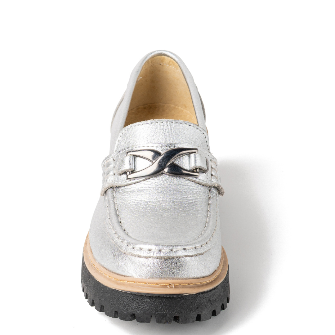 MOCASIN CUERO PLATA ART 073