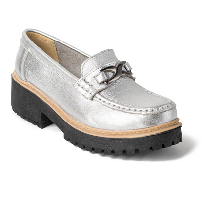 MOCASIN CUERO PLATA ART 073