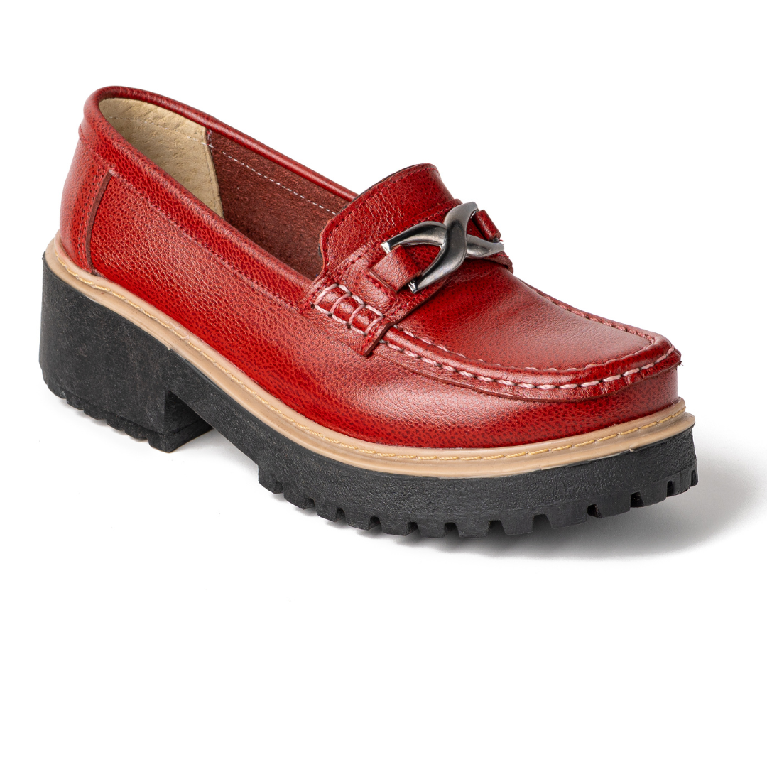 MOCASIN CUERO ROJO ART 073