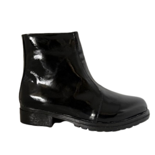BOTIN CUERO CHAROL NEGRO ART 019