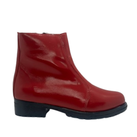 BOTIN CUERO CHAROL ROJO ART 019