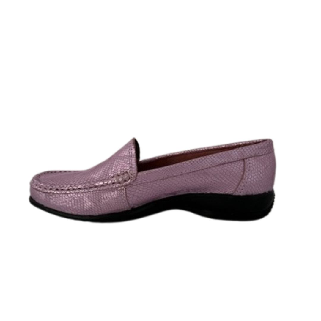 MOCASIN CUERO METALIZADO ROSA ART 059