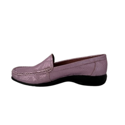 MOCASIN CUERO METALIZADO ROSA ART 059