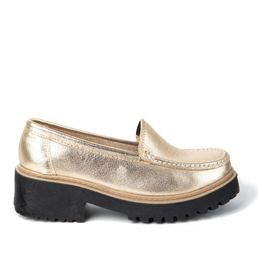Mocasín Cuero Dorado