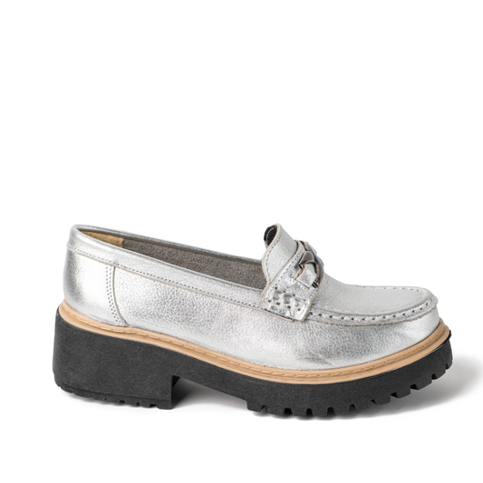 MOCASIN CUERO PLATA ART 073