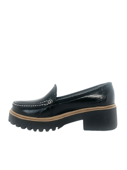 MOCASIN CUERO CHAROL NEGRO ART 063 - Mocasines