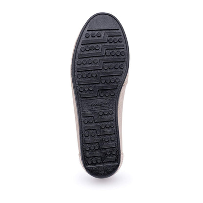 Mocasín cuero metalizado bronce elegante y cómodo para mujer