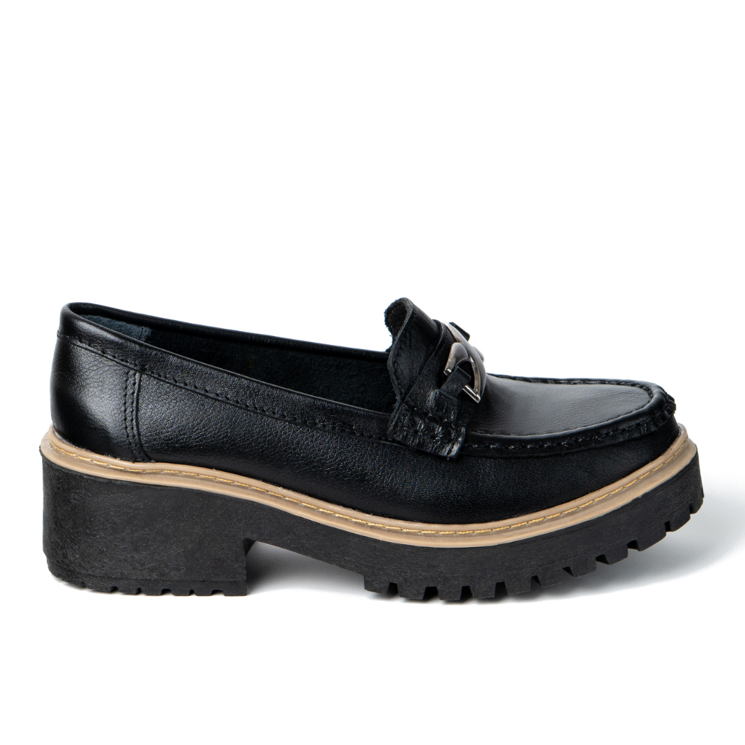 MOCASIN CUERO NEGRO