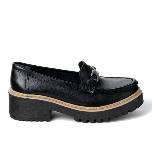 MOCASIN CUERO NEGRO