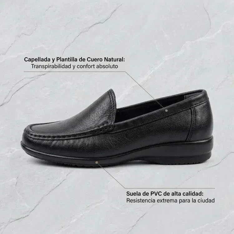 MOCASIN CUERO NEGRO ART 062